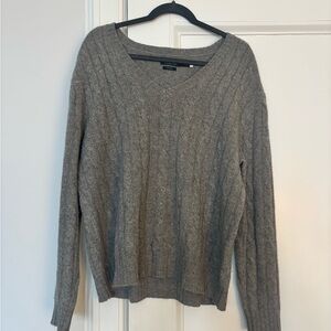 Polo by Ralph Lauren Gray Cable Knit V-Neck Sweater
